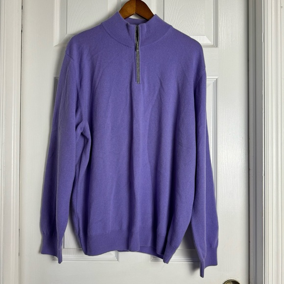 Enzo Mantovani Cashmere Quarter Zip Sweater Pullover - Picture 2 of 5